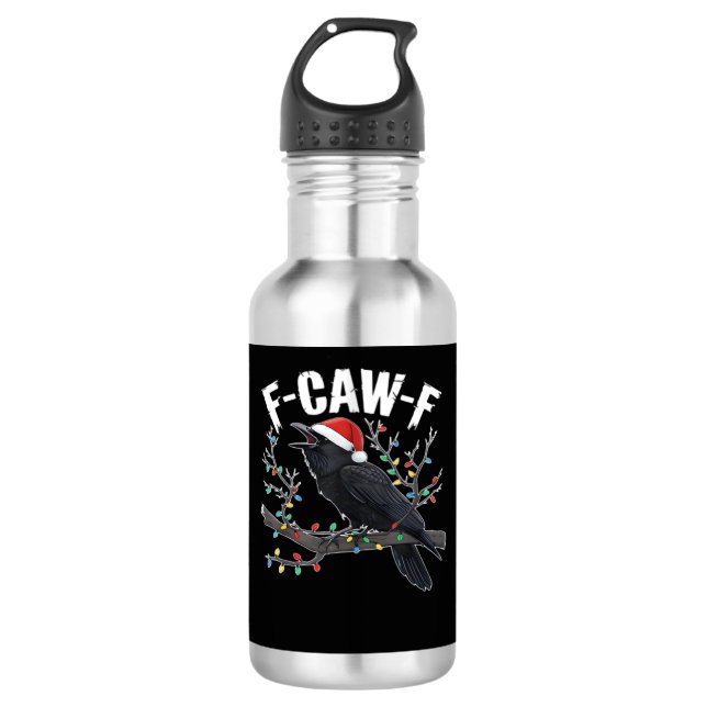 F-Caw-F Funny Trendy Edelstahlflasche (Vorderseite)