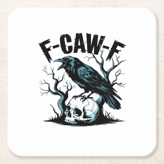 F-Caw-F Funny Trendy Rechteckiger Pappuntersetzer (Vorderseite)