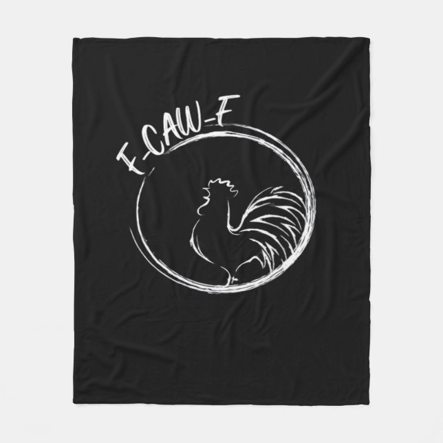 F-Caw-F Funny Wordplay Quote Retro Style Fleecedecke (Vorderseite)