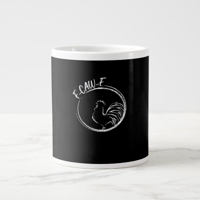 F-Caw-F Funny Wordplay Quote Retro Style Jumbo-Tasse (Vorderseite)