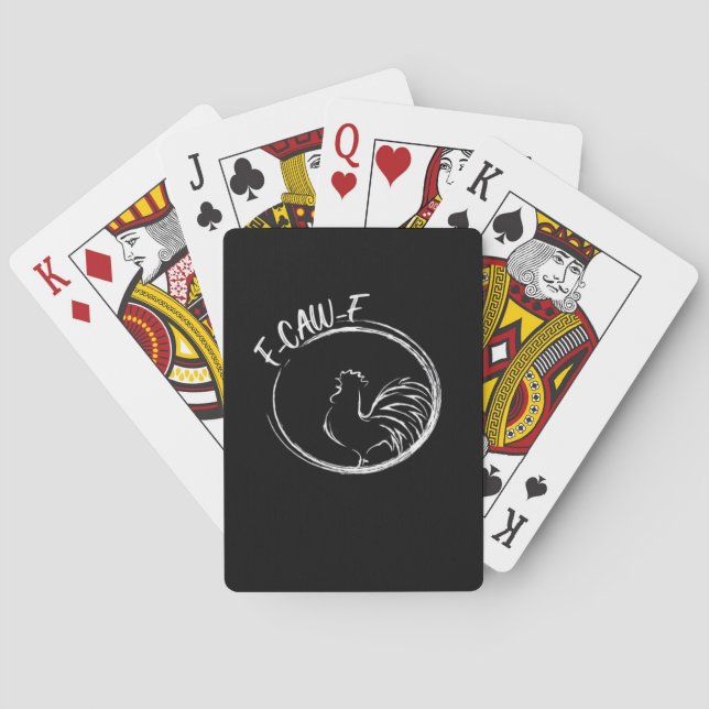 F-Caw-F Funny Wordplay Quote Retro Style Spielkarten (Rückseite)