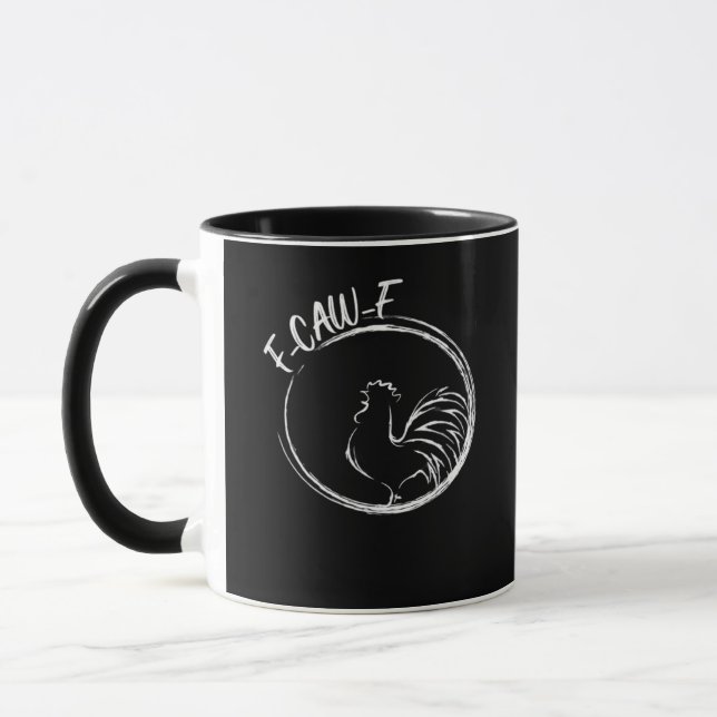 F-Caw-F Funny Wordplay Quote Retro Style Tasse (Links)