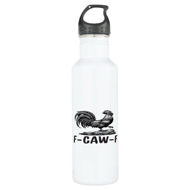 F-Caw-F Funny Wordplay Quote Sticker Edelstahlflasche (Vorderseite)