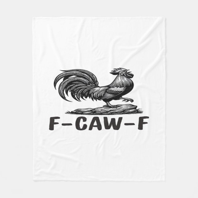F-Caw-F Funny Wordplay Quote Sticker Fleecedecke (Vorderseite)