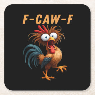 F-Caw-F Gothic Crow Humor Lustig Vintage Stil Rechteckiger Pappuntersetzer