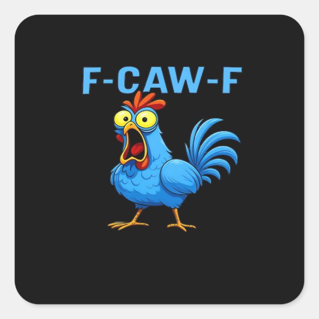F-Caw-F Graphic Gear Creative Design Quadratischer Aufkleber (Vorderseite)