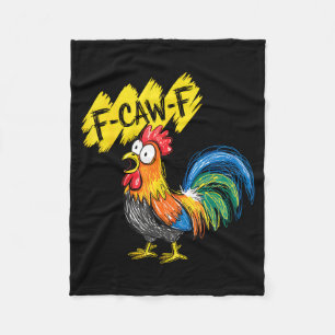 F Caw F Hahn Lustiger Vogel Fcawf Hühnerflüsterer Fleecedecke