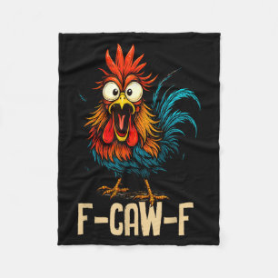 F Caw F Hahn Lustiger Vogel Fcawf Hühnerflüsterer Fleecedecke