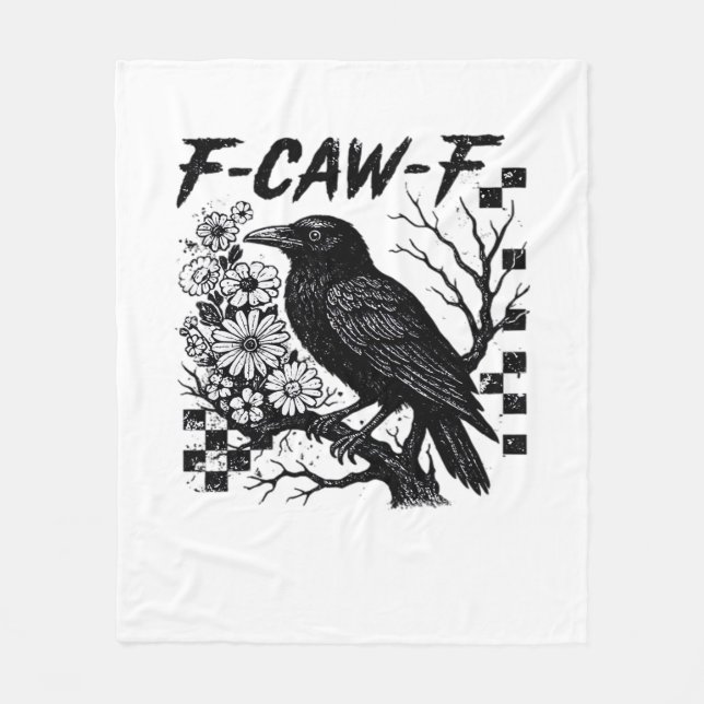 F-Caw-F Halloween Bird Fleecedecke (Vorderseite)