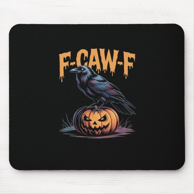 F-Caw-F Halloween Raven Jack-O-Lantern Spooky Seas Mousepad (Vorne)