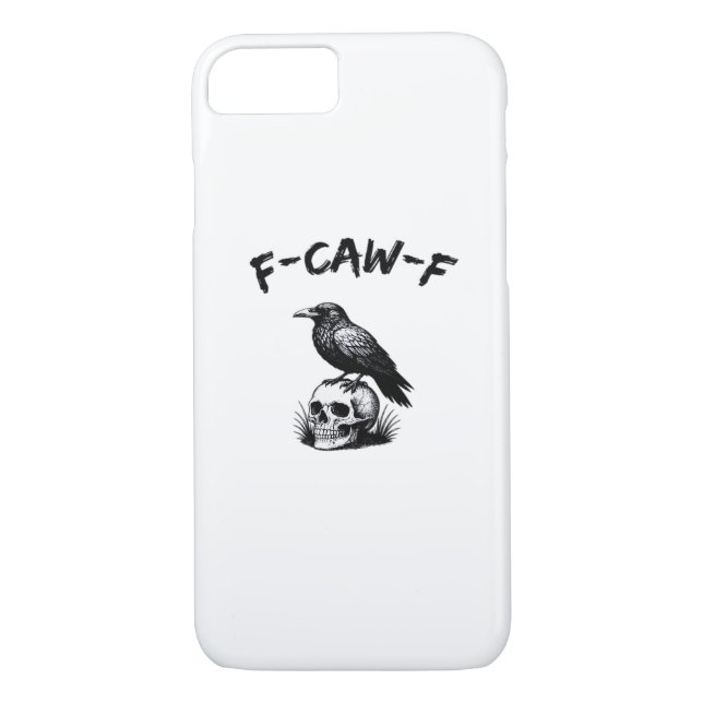 F Caw F Halloween Raven Skull Gothic Humor Design Case-Mate iPhone Hülle (Rückseite)