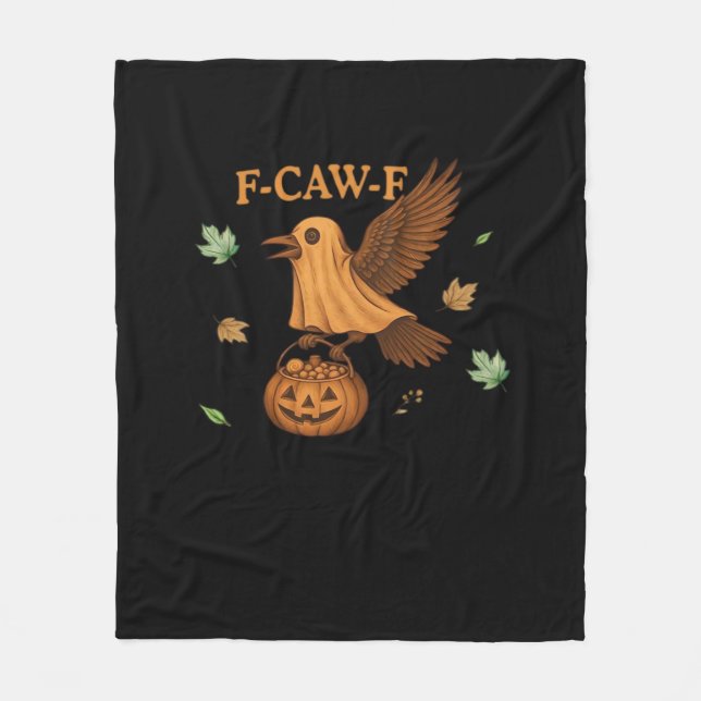 F-Caw-F Halloween Retro Klassiker Fleecedecke (Vorderseite)