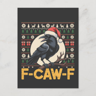 F-Caw-F hässlicher Weihnachtspullover lustiger Rab Feiertagspostkarte