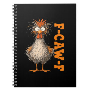 F-Caw-F-Huhn Eifrig Bunter Lustiger Hahn Ich Notizblock