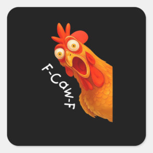 F-Caw-F Huhn Essential Classic Retro Quadratischer Aufkleber