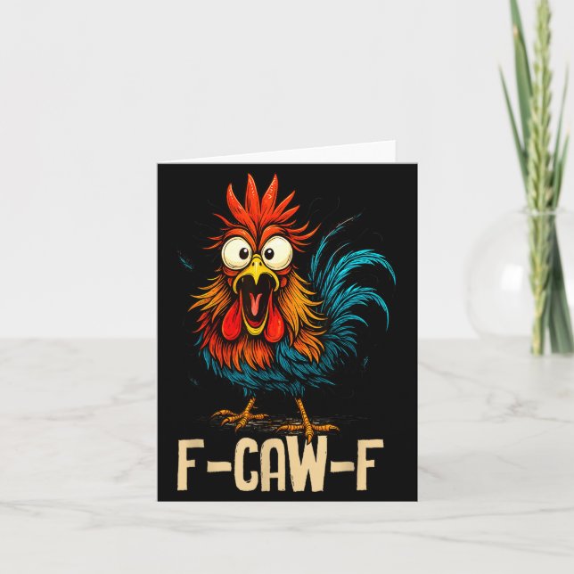 F-caw-f Huhn Fcawf Hahn Kaffee  Karte (Vorderseite)