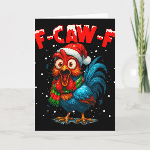 F-caw-f Huhn Fcawf Hahn Kaffee Weihnachten Fca Karte