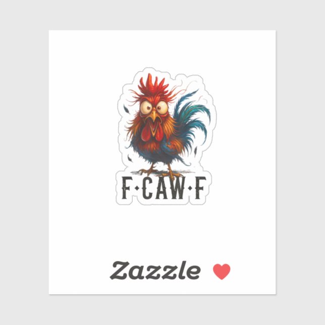 F-Caw-F Huhn Hahn Lustiges Meme Aufkleber (Blatt)