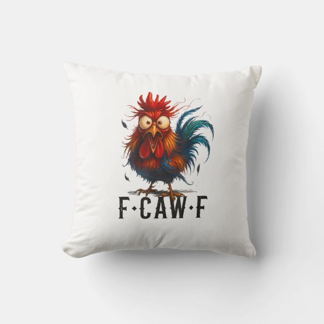 F-Caw-F Huhn Hahn Lustiges Meme Kissen (Vorderseite)