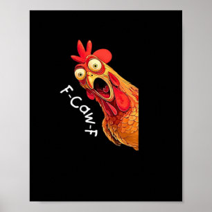 F-Caw-F-Huhn Klassisches Vintage-Grafik Poster