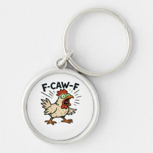 F-Caw-F Huhn Vintage-Grafik Schlüsselanhänger