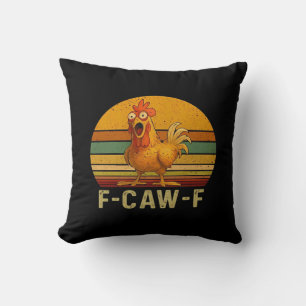 F-Caw-F Huhn Wesentliches Vintage-Grafik Kissen