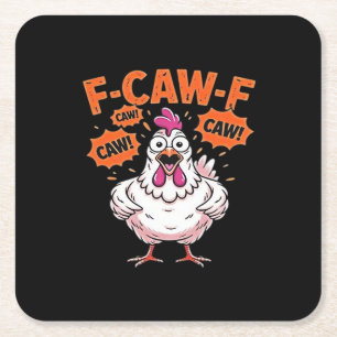 F-Caw-F Hühnchen Klassisch Cool Einzigartig Rechteckiger Pappuntersetzer