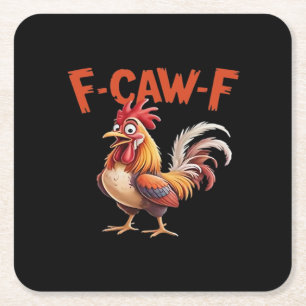 F-Caw-F Hühnchen Klassischer Kreativer Stil Rechteckiger Pappuntersetzer