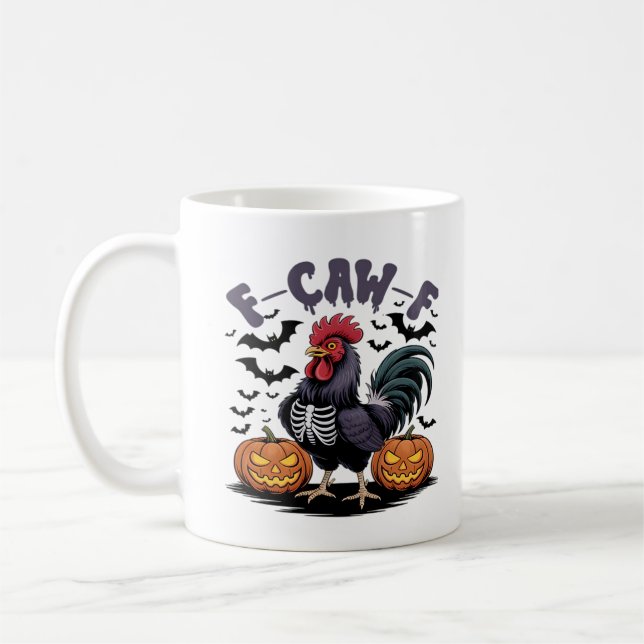 F-Caw-F Humor Crow Funny Gothic Kaffeetasse (Links)