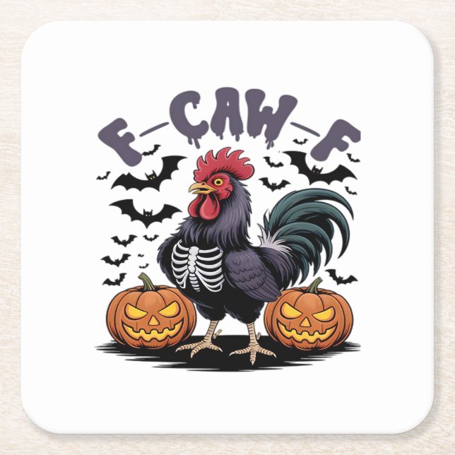 F-Caw-F Humor Crow Funny Gothic Rechteckiger Pappuntersetzer (Vorderseite)