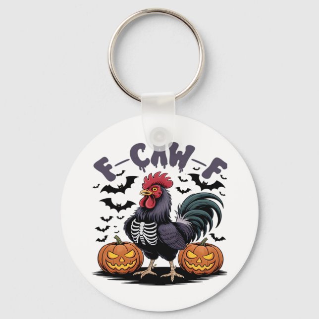F-Caw-F Humor Crow Funny Gothic Schlüsselanhänger (Vorderseite)