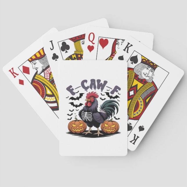 F Caw F Humor Crow Gothic Funny Style Spielkarten (Rückseite)