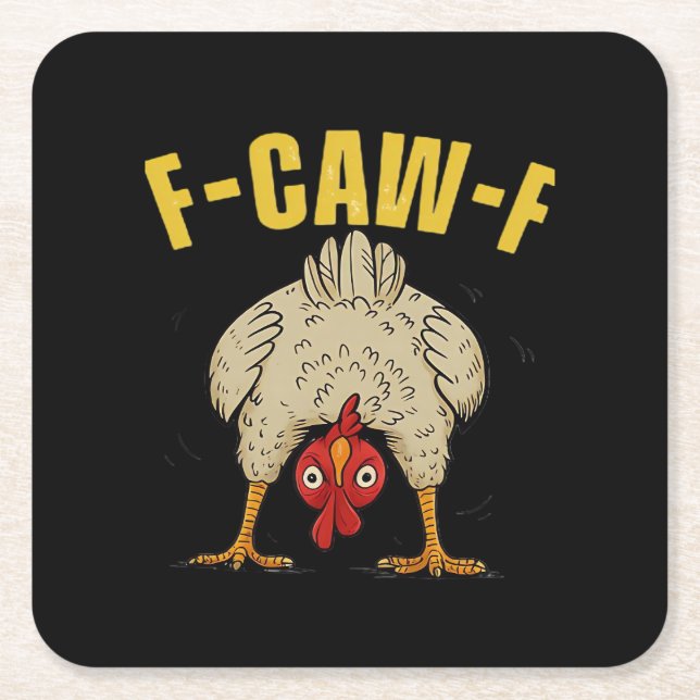 F-Caw-F Humor Gothic Crow Funny Aesthetic Style Rechteckiger Pappuntersetzer (Vorderseite)