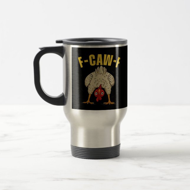 F-Caw-F Humor Gothic Crow Funny Aesthetic Style Reisebecher (Links)