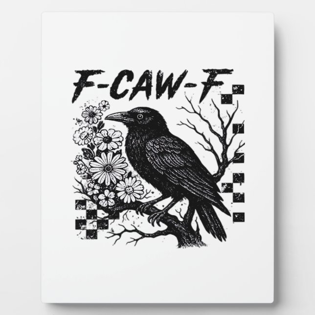 F-Caw-F Humor Lustiger Gothic-Rabe Fotoplatte (Vorderseite)