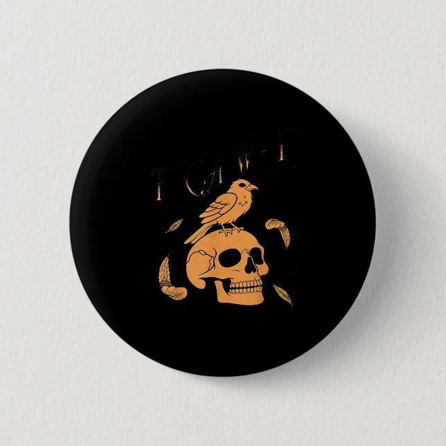 F-Caw-F Humorous Crow Graphic Button (Vorderseite)