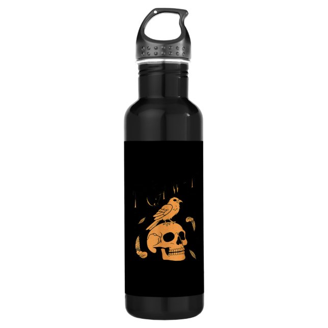 F-Caw-F Humorous Crow Graphic Edelstahlflasche (Vorderseite)