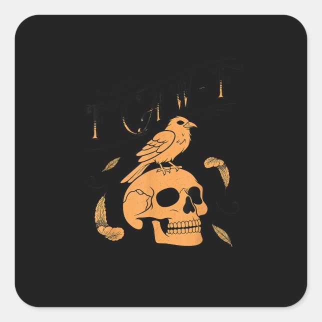 F-Caw-F Humorous Crow Graphic Quadratischer Aufkleber (Vorderseite)