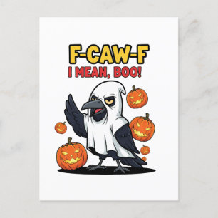 F-Caw-F I Gemein Boo Funny Spooky Halloween Skull Feiertagspostkarte