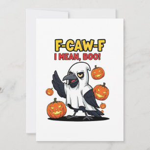 F-Caw-F I Gemein Boo Funny Spooky Halloween Skull Karte