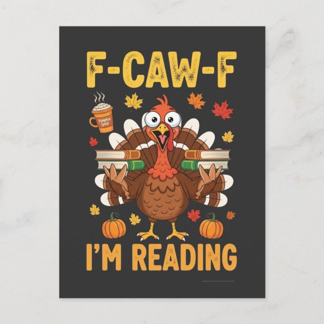 F-Caw-F Ich lese Türkei Books Erntedank Einladungspostkarte (Vorderseite)