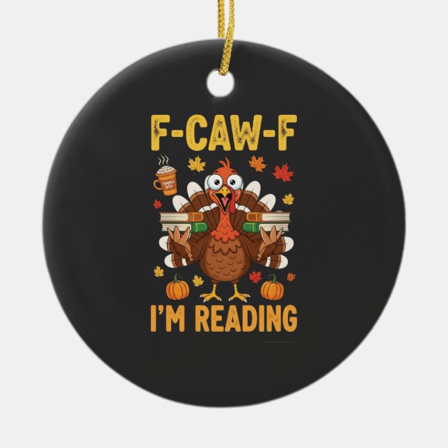 F-Caw-F Ich lese Türkei Books Erntedank Keramik Ornament (Vorne)