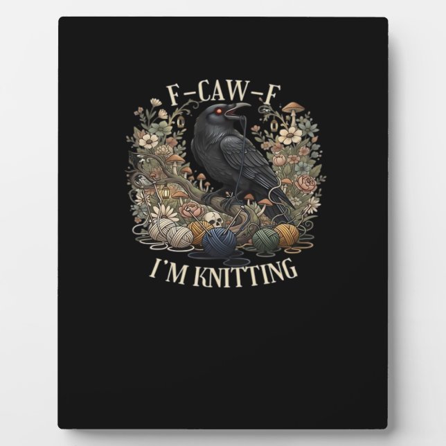 F-Caw-F Ich stricke kreative Freizeitkleidung Fotoplatte (Vorderseite)