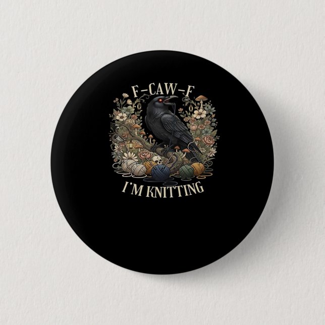 F-Caw-F I'm Knitting Creative Casual Button (Vorderseite)