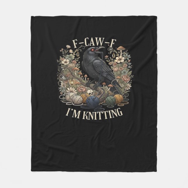 F-Caw-F I'm Knitting Creative Casual Fleecedecke (Vorderseite)