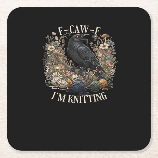 F-Caw-F I'm Knitting Creative Casual Rechteckiger Pappuntersetzer (Vorderseite)