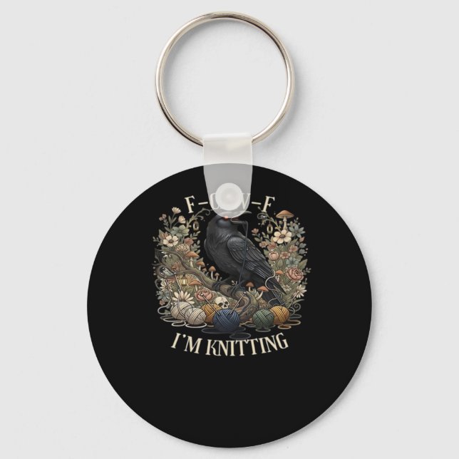 F-Caw-F I'm Knitting Creative Casual Schlüsselanhänger (Vorderseite)