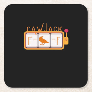 F-Caw-F Jackpot Retro Grafik Rechteckiger Pappuntersetzer