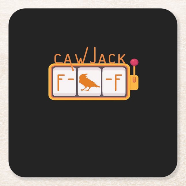 F-Caw-F Jackpot Retro Graphic Rechteckiger Pappuntersetzer (Vorderseite)