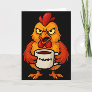 F-caw-f Kaffeetasse Lustiger Hahn Huhn Henne Krähe Karte